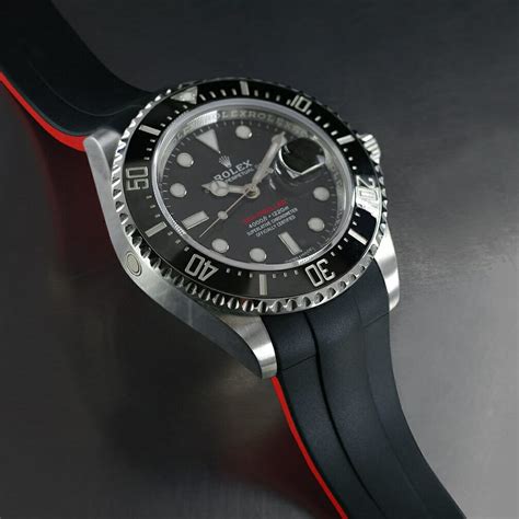 rolex sea dweller with rubber strap|Rolex Sea-Dweller straps.